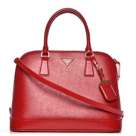 prada handle promenade medium vernice saffiano leather rosso red|Prada Medium Saffiano Vernice Promenade Tote .